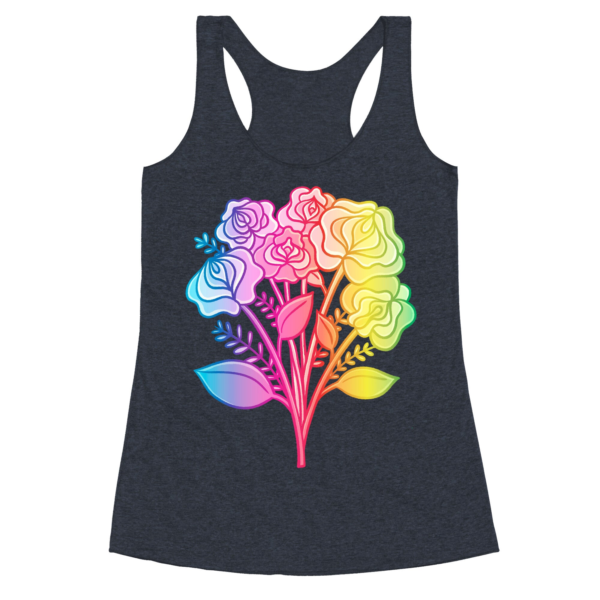 Rainbow Vulva Bouquet Racerback Tank