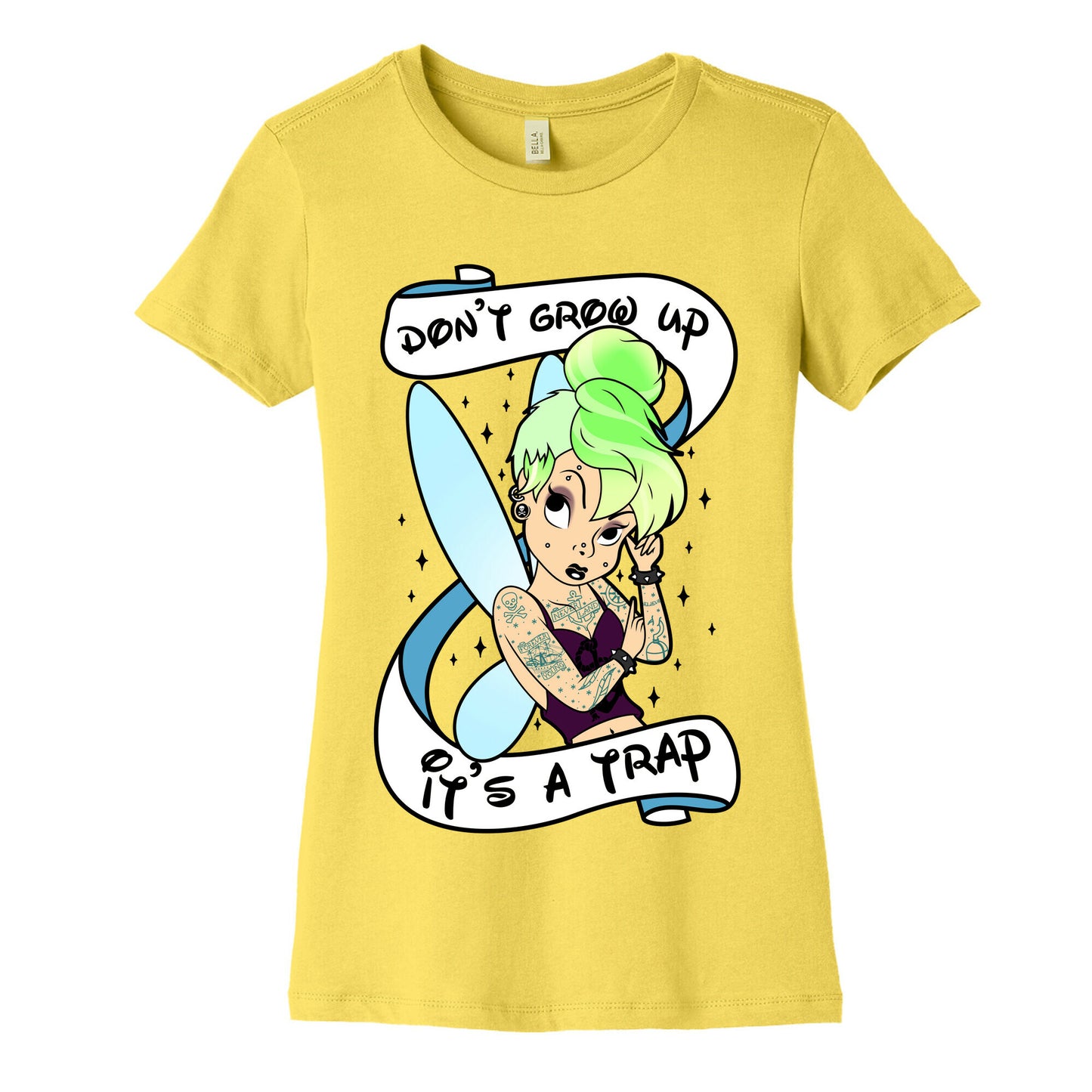 Punk Tinkerbell (Don't Grow Up It's A Trap) Women's Cotton Tee