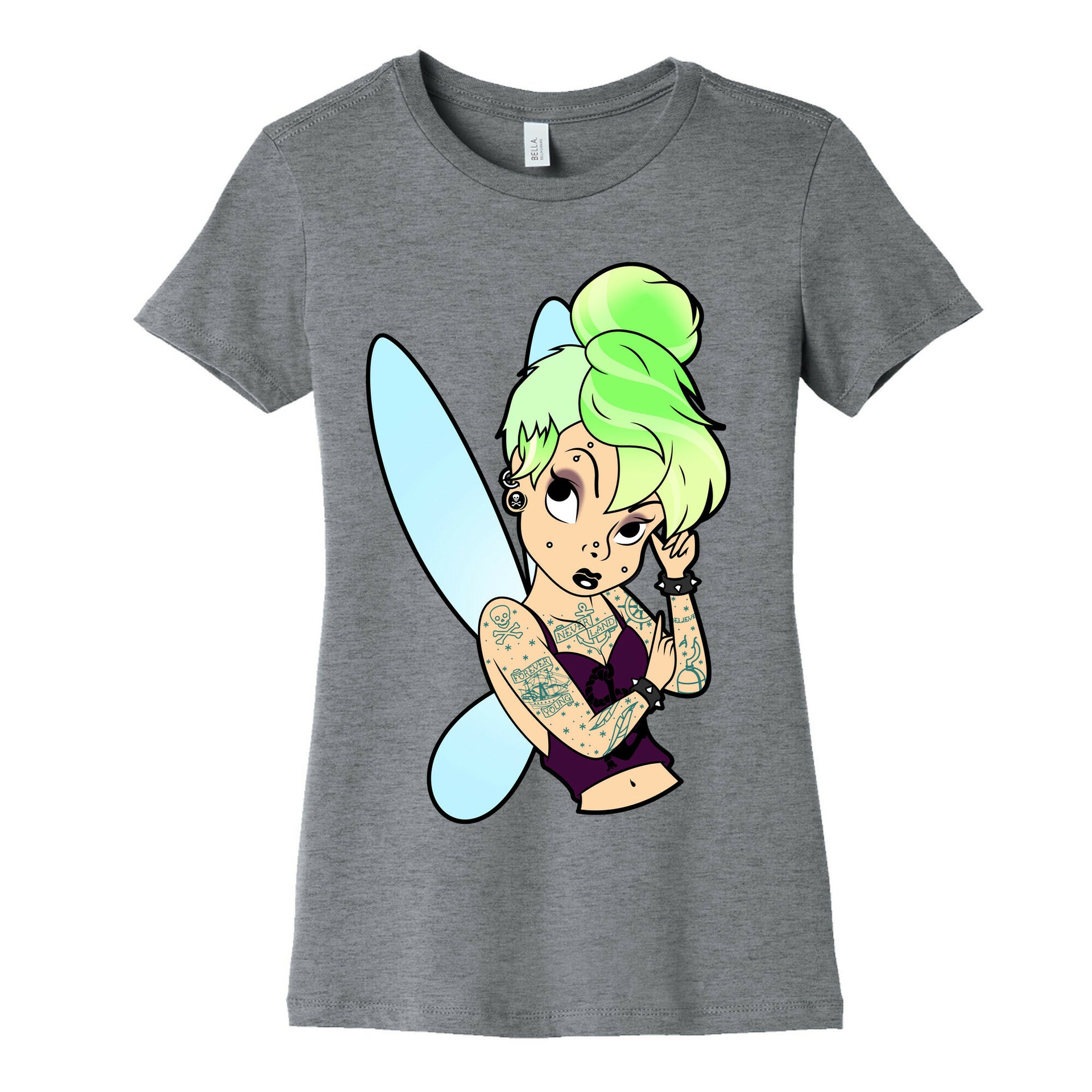 Punk Tinkerbell Women's Cotton Tee - Relaxed Fit / White / XL, image size:1920x1920