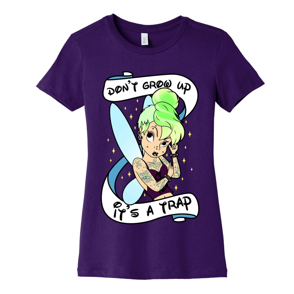 Punk Tinkerbell (Don't Grow Up It's A Trap) Women's Cotton Tee