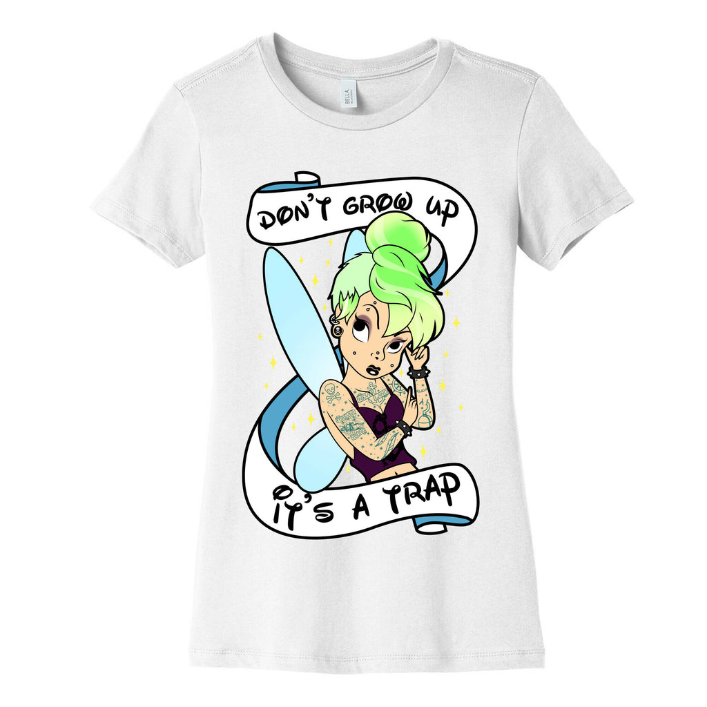 Punk Tinkerbell (Don't Grow Up It's A Trap) Women's Cotton Tee