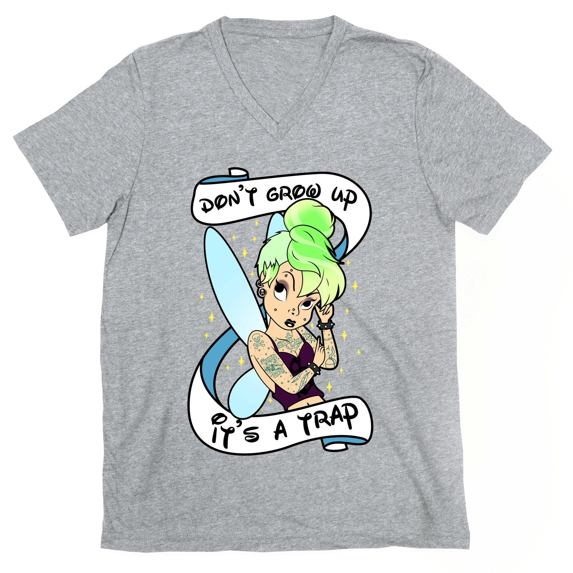 Punk Tinkerbell (Don't Grow Up It's A Trap) V-Neck