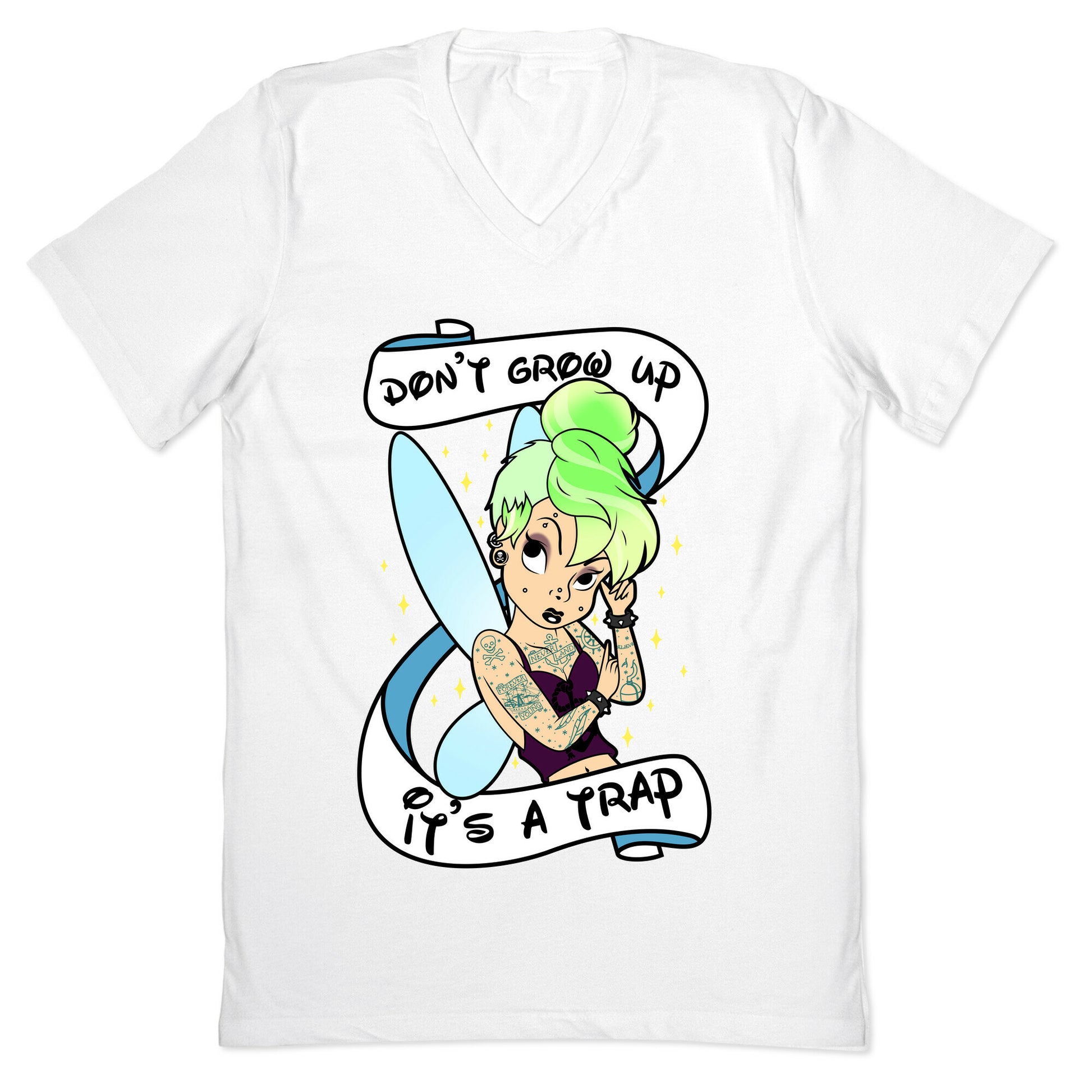 Punk Tinkerbell (Don't Grow Up It's A Trap) V-Neck
