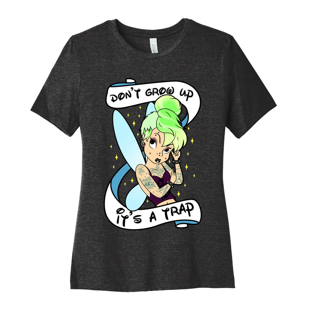 Punk Tinkerbell (Don't Grow Up It's A Trap) Women's Cotton Tee