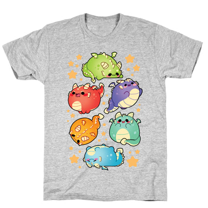 Kawaii Dragons Pattern T-Shirt