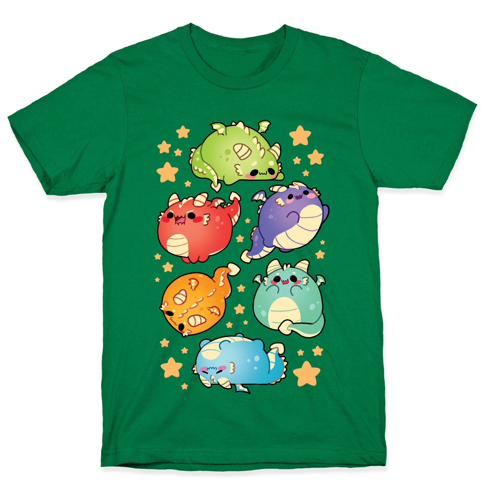 Kawaii Dragons Pattern T-Shirt