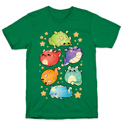 Kawaii Dragons Pattern T-Shirt