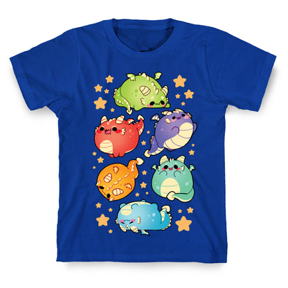Kawaii Dragons Pattern T-Shirt