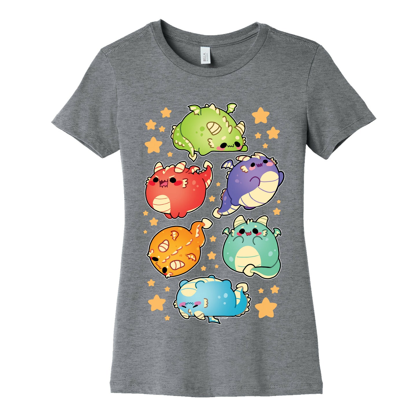 Kawaii Dragons Pattern Women's Cotton Tee