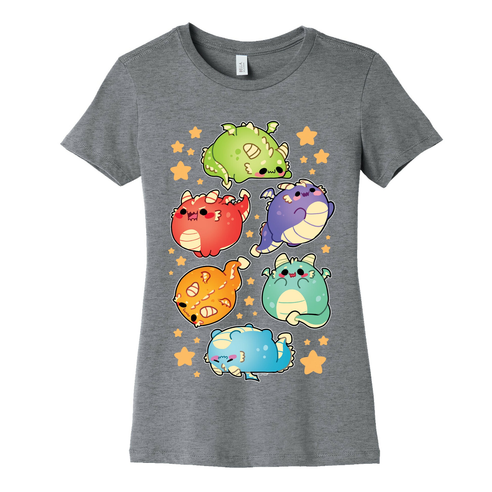 Kawaii Dragons Pattern Women's Cotton Tee
