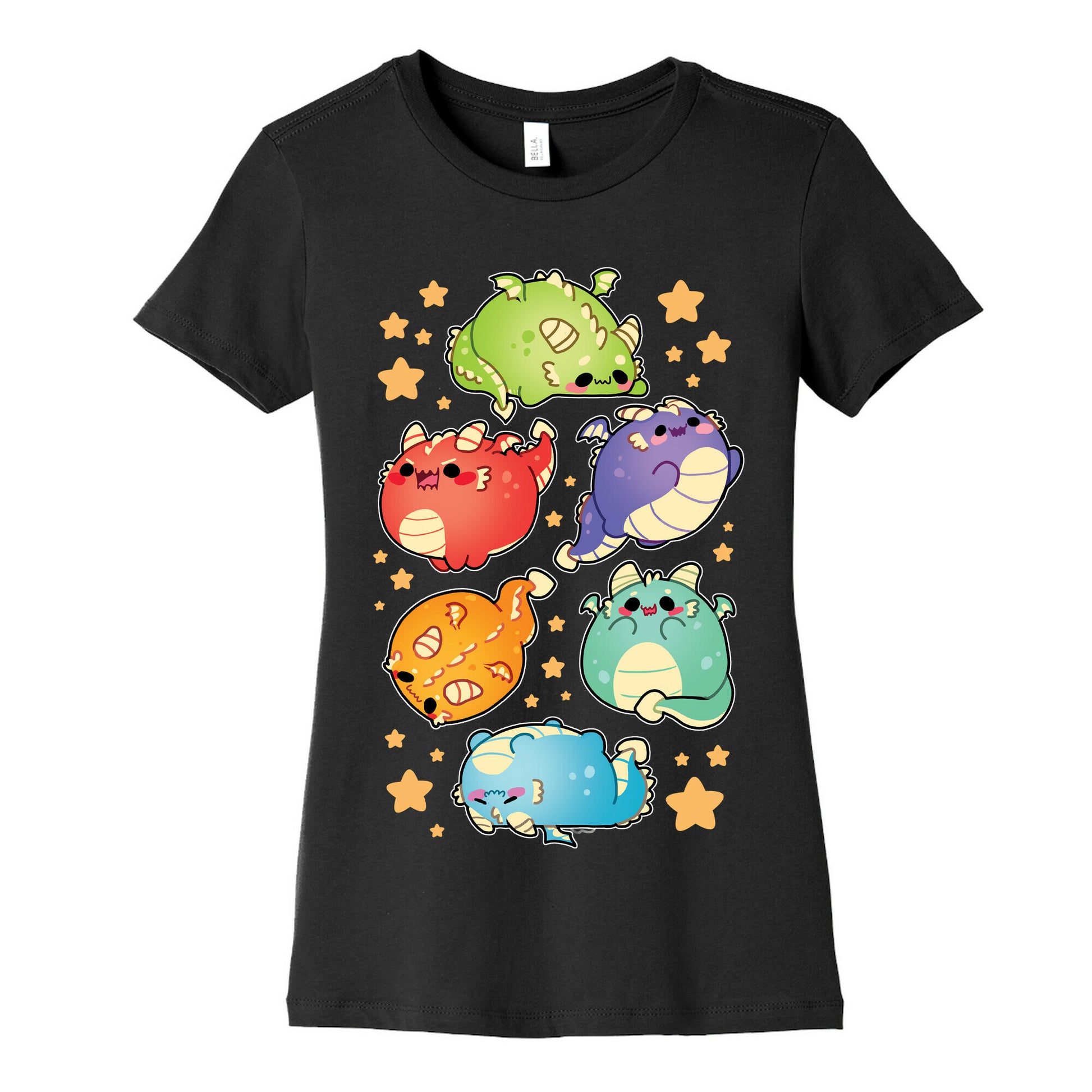 Kawaii Dragons Pattern Women's Cotton Tee