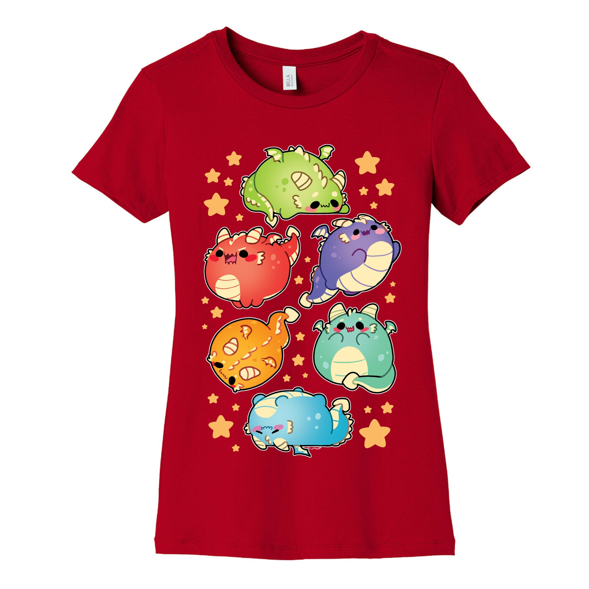 Kawaii Dragons Pattern Women's Cotton Tee