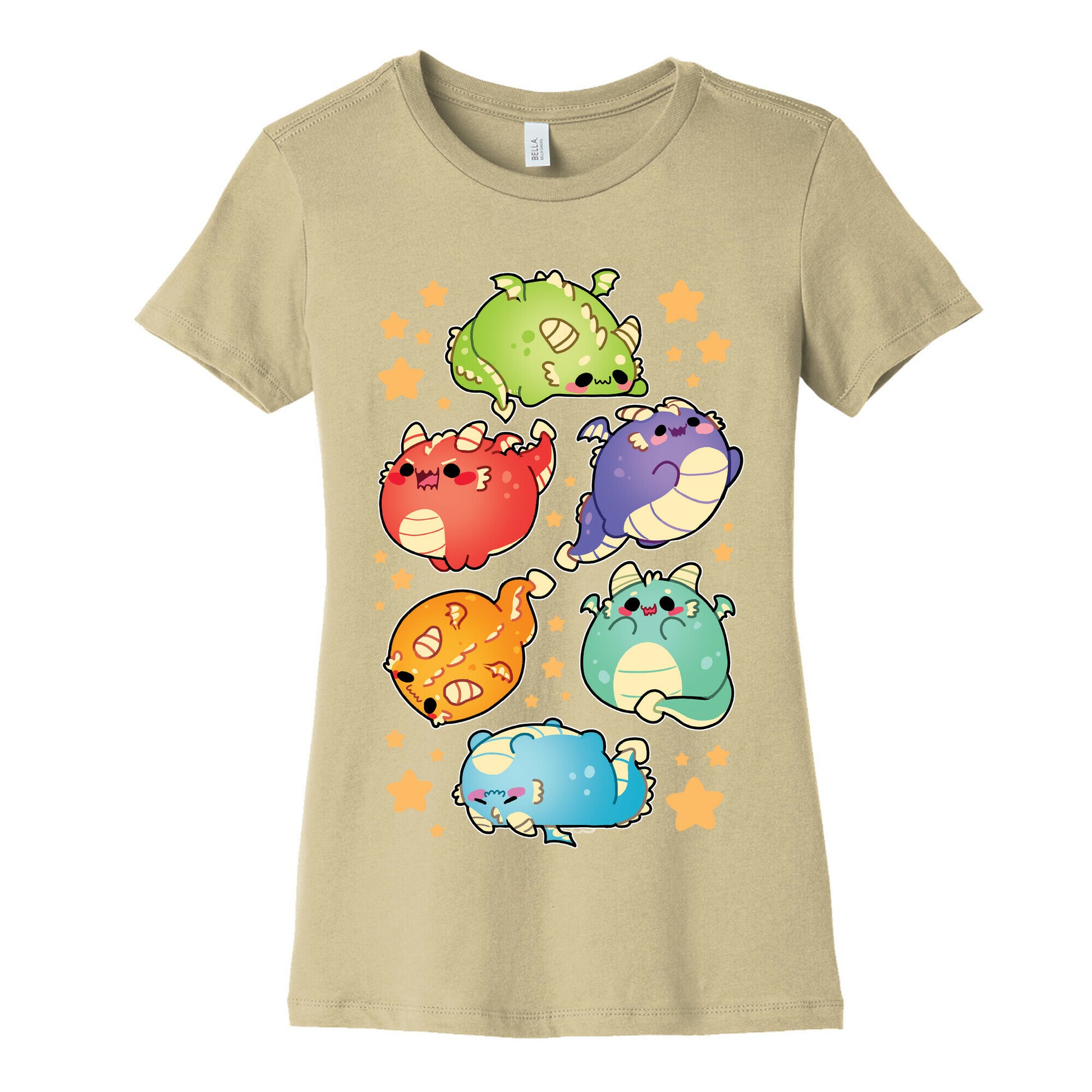 Kawaii Dragons Pattern Women's Cotton Tee