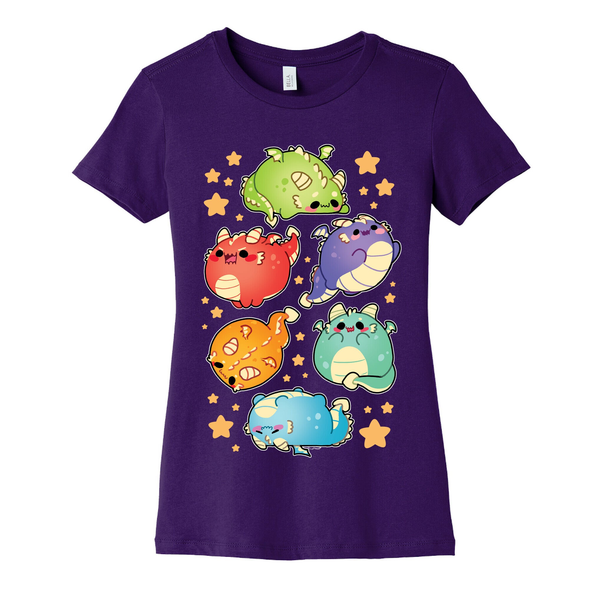 Kawaii Dragons Pattern Women's Cotton Tee