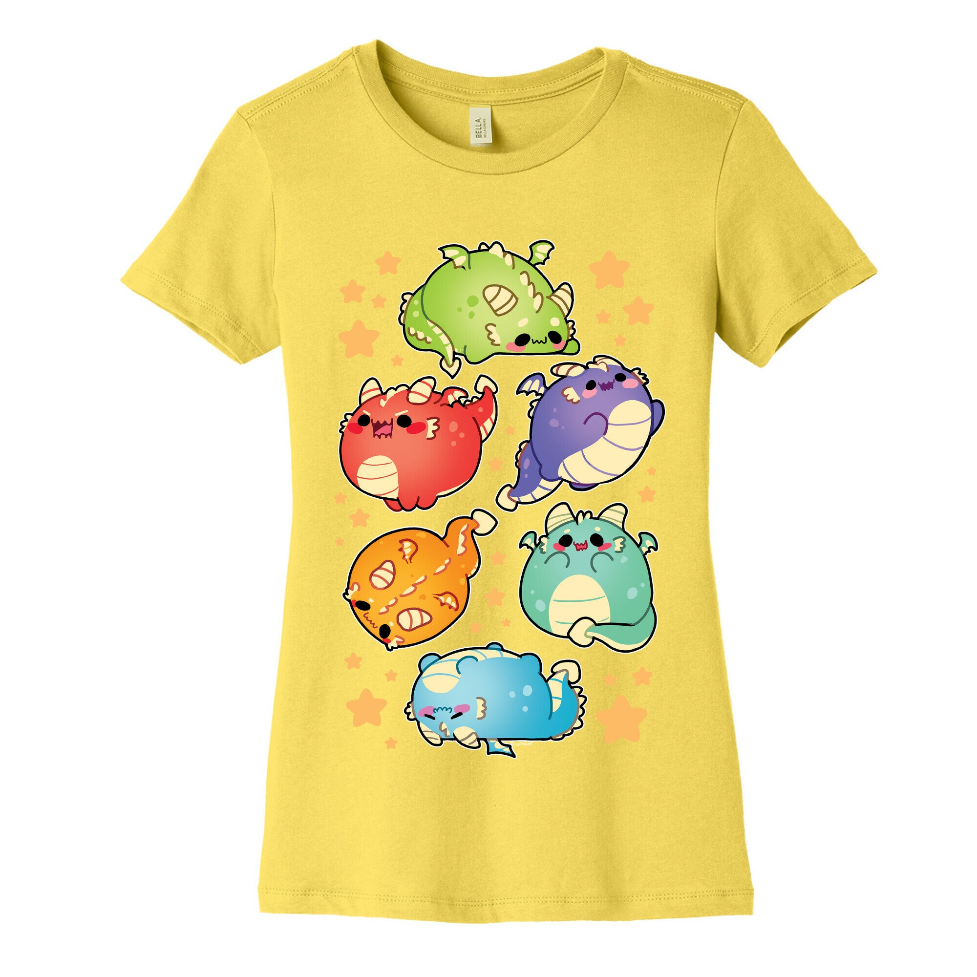 Kawaii Dragons Pattern Women's Cotton Tee