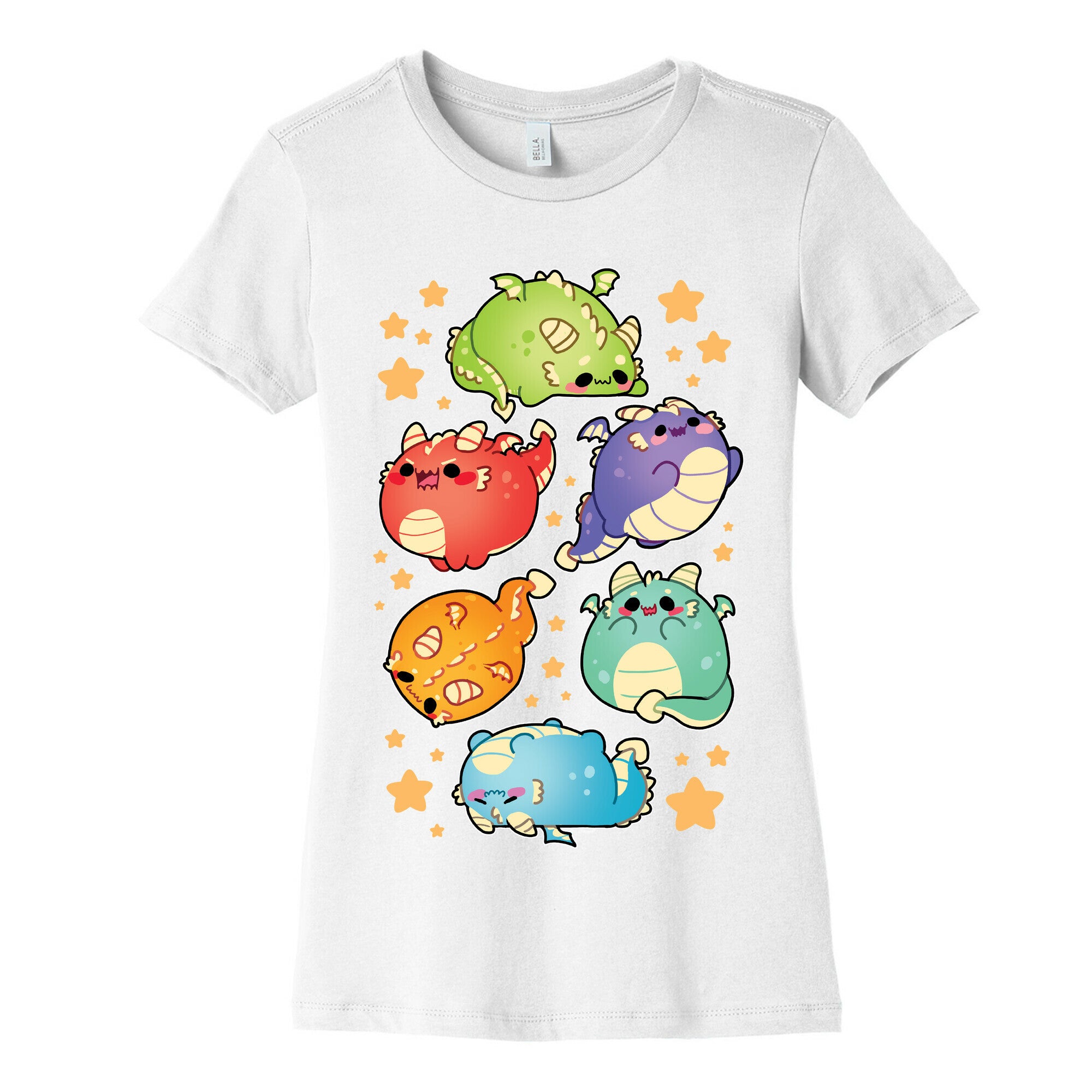 Kawaii Dragons Pattern Women's Cotton Tee