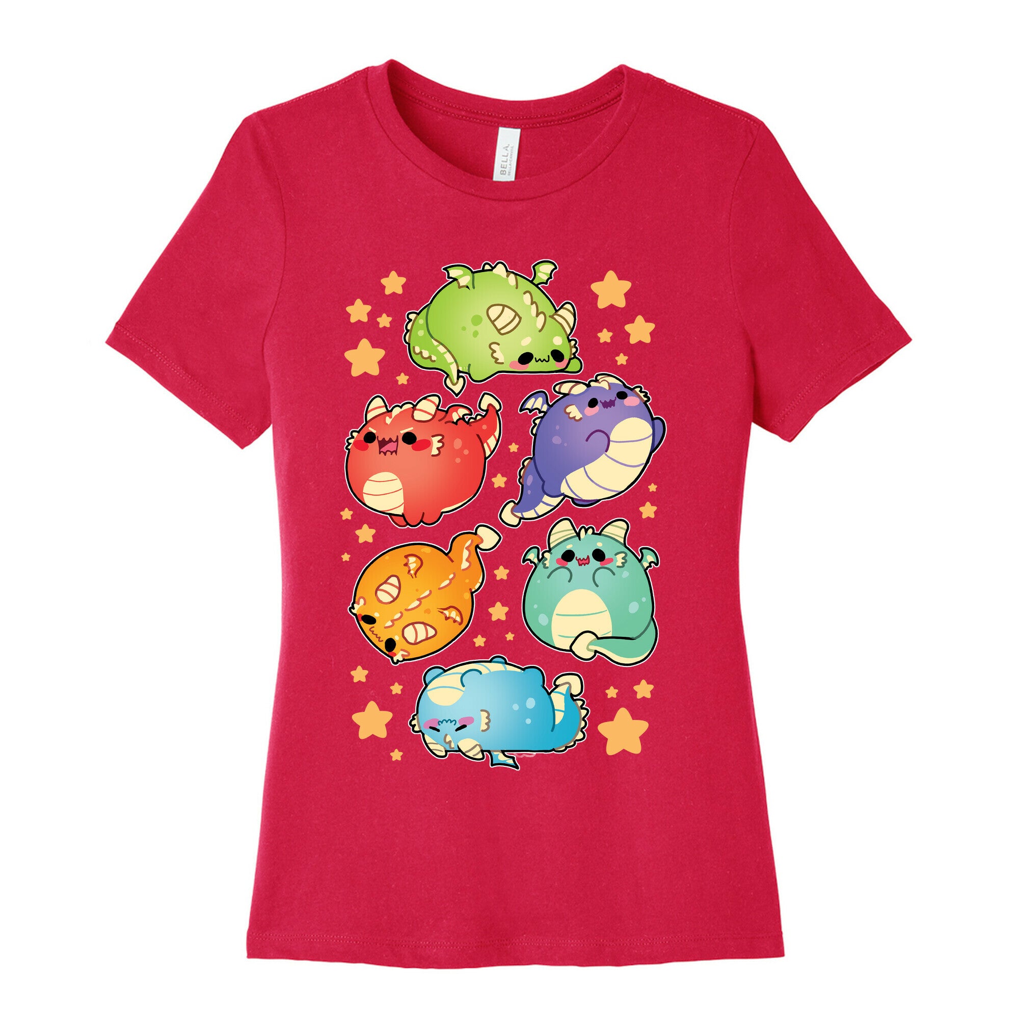 Kawaii Dragons Pattern Women's Cotton Tee