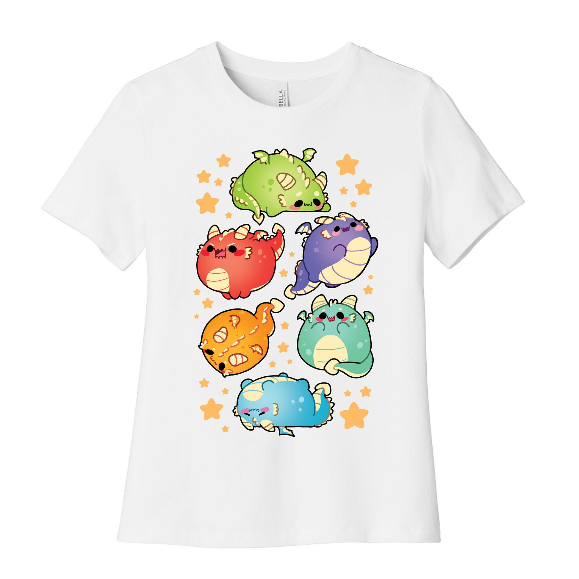 Kawaii Dragons Pattern Women's Cotton Tee