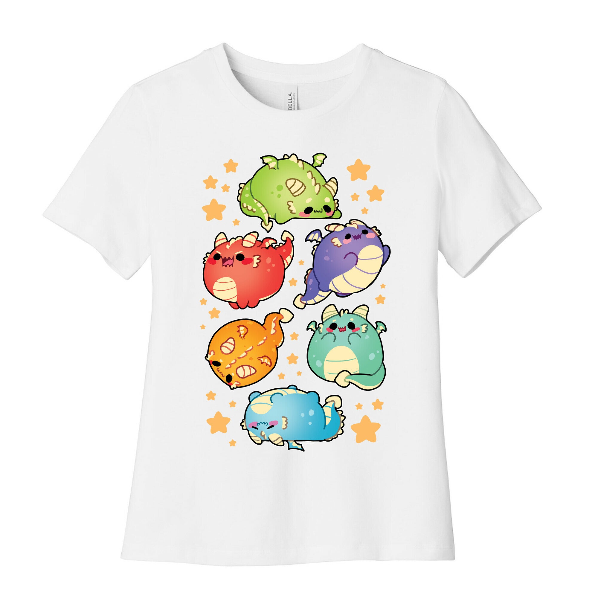 Kawaii Dragons Pattern Women's Cotton Tee