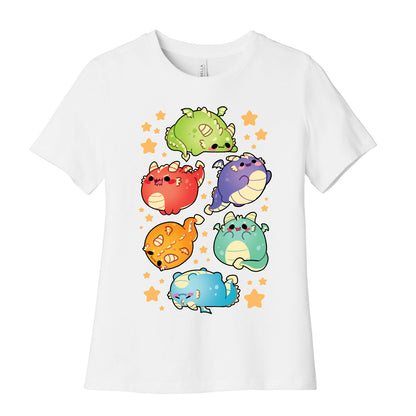Kawaii Dragons Pattern Women's Cotton Tee