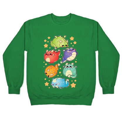 Kawaii Dragons Pattern Crewneck Sweatshirt