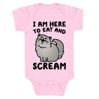 I Am Here To Eat and Scream Baby One Piece