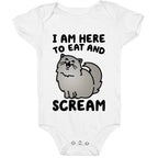 I Am Here To Eat and Scream Baby One Piece