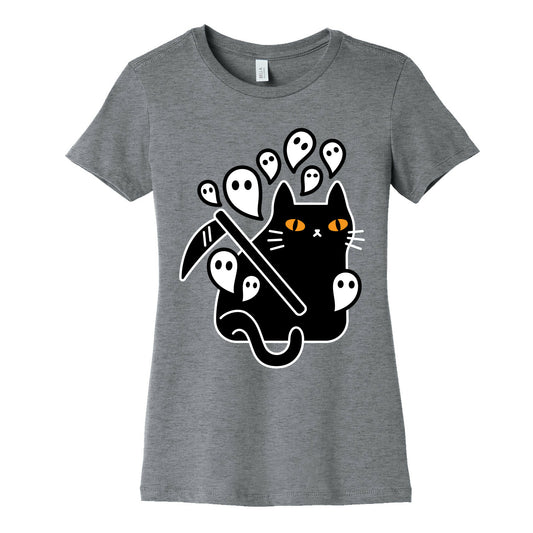 Nine Lives Reaper Cat Women's Cotton Tee