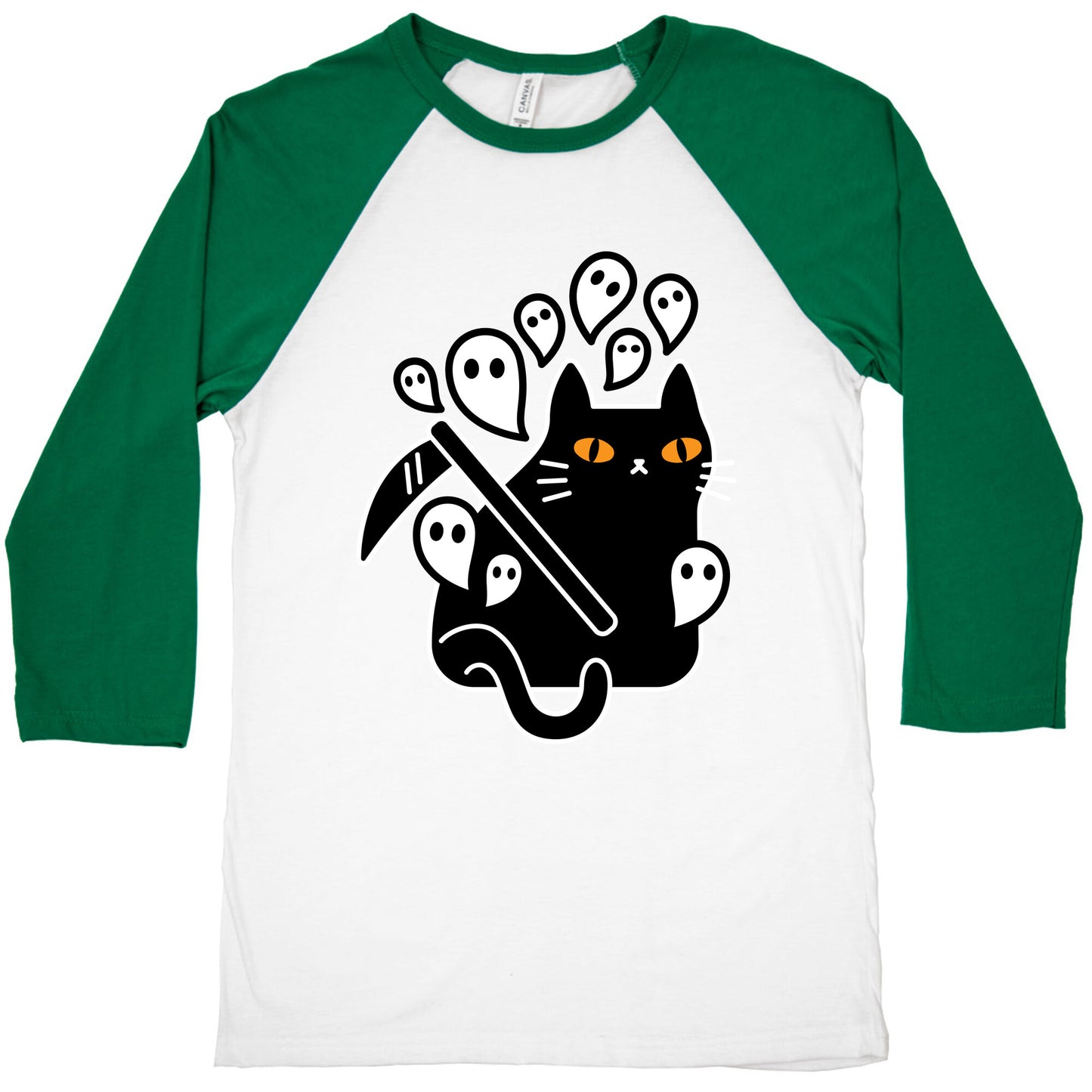 Nine Lives Reaper Cat Baseball Tee