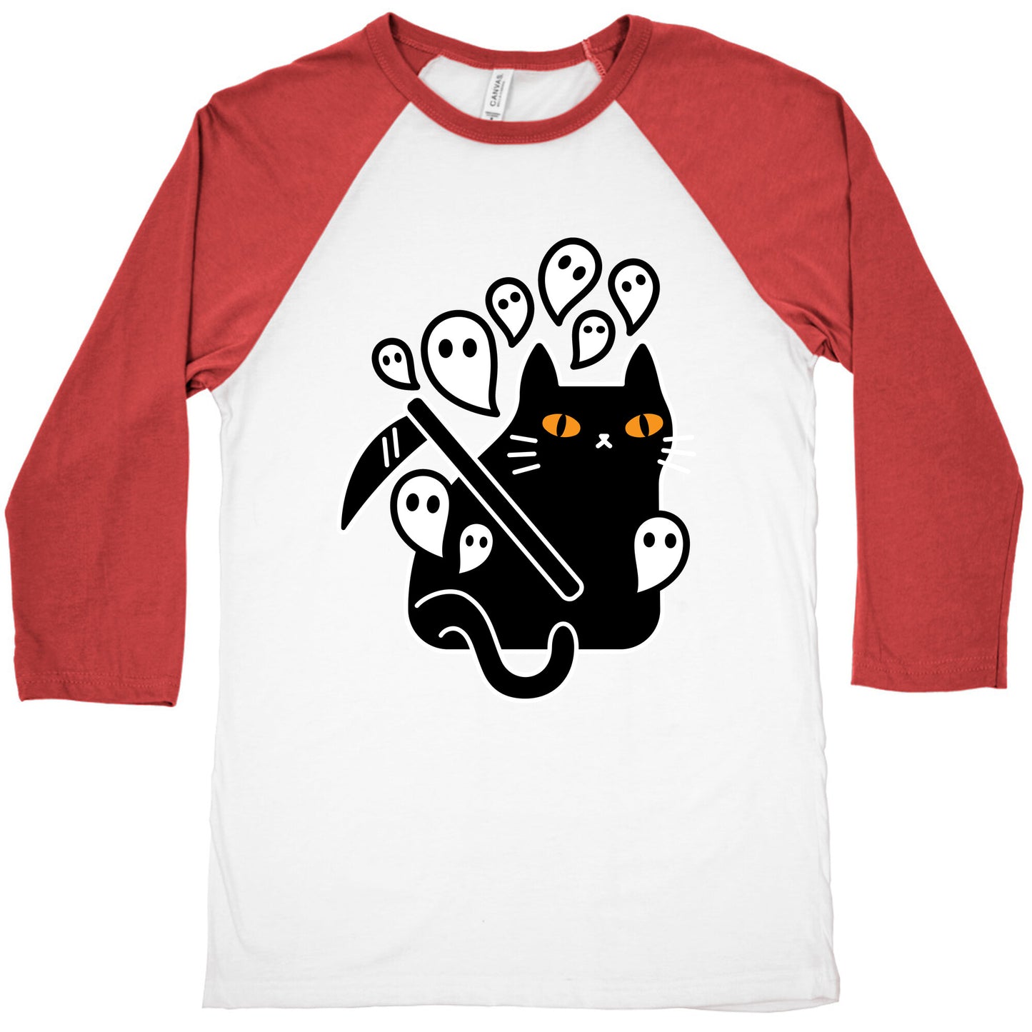 Nine Lives Reaper Cat Baseball Tee