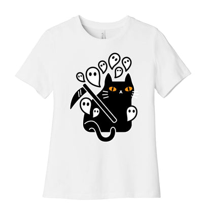 Nine Lives Reaper Cat Women's Cotton Tee