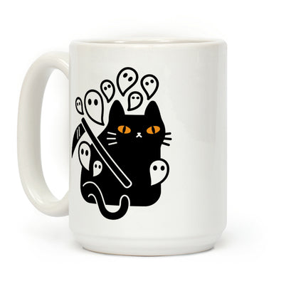 Nine Lives Reaper Cat Coffee Mug