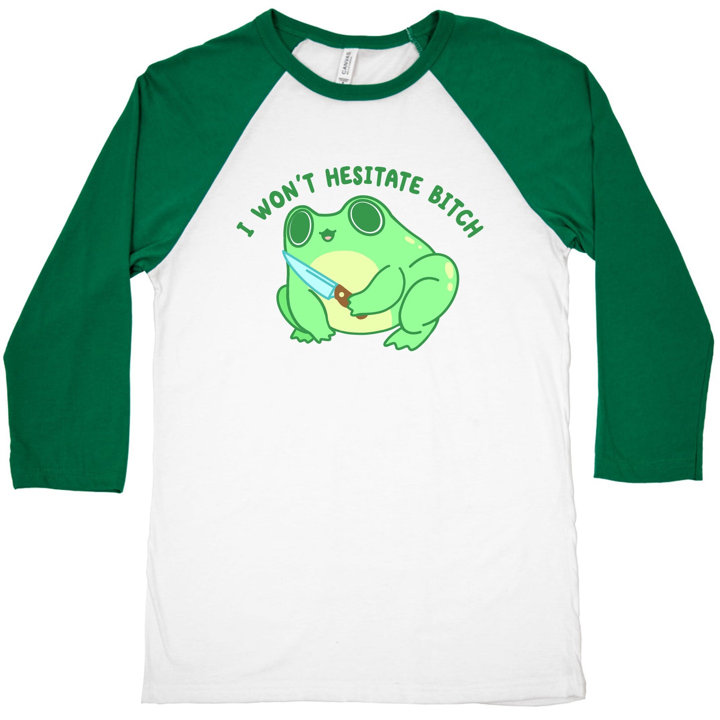 I Won't Hesitate Bitch Frog Baseball Tee