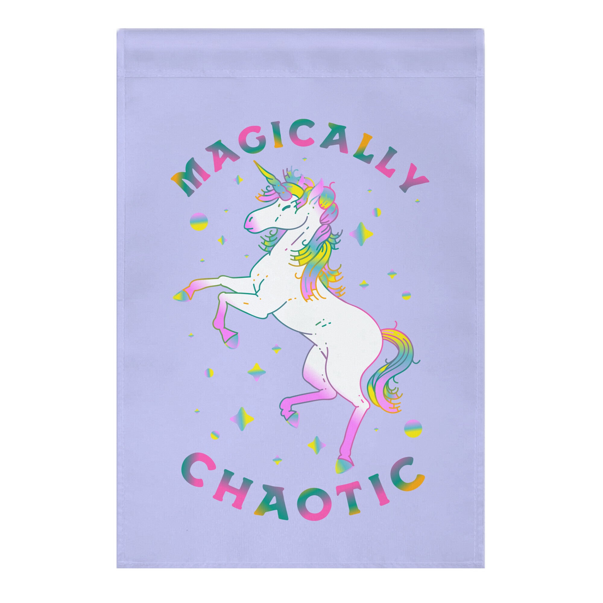 Magically Chaotic Unicorn Garden Flag