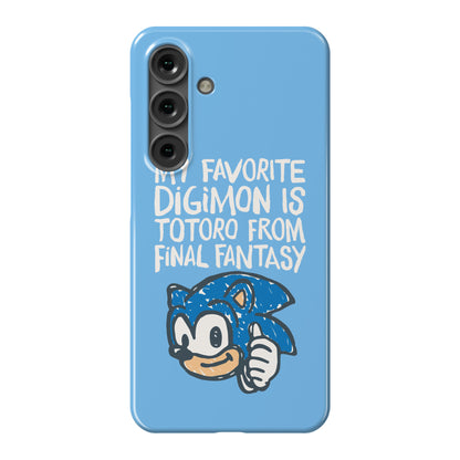 My Favorite Digimon Is Totoro From Final Fantasy Parody Phone Case