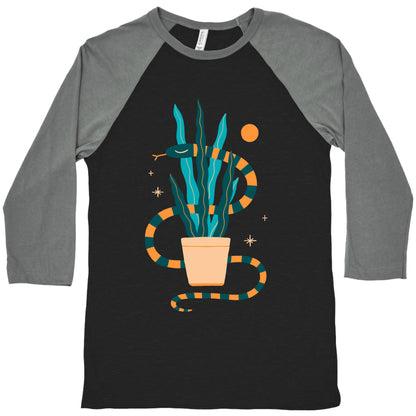 Snake in a Snake Plant Baseball Tee