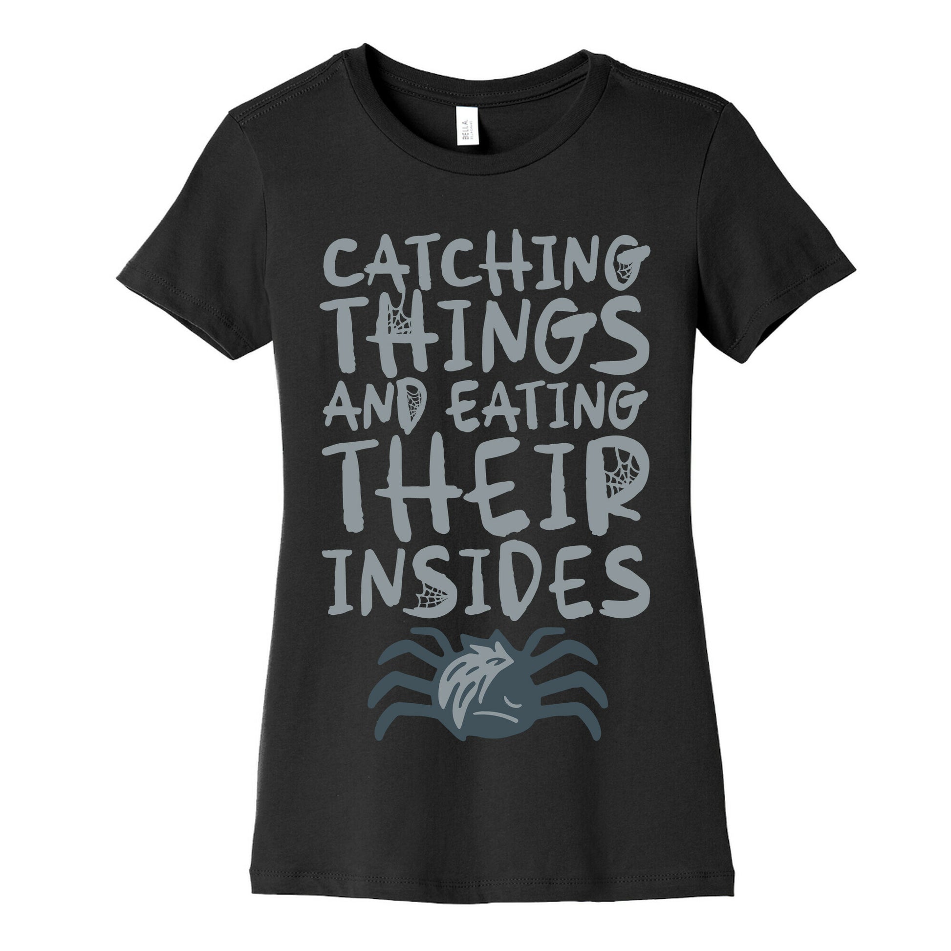 Catching Things And Eating Their Insides Emo Spider Parody Women's Cotton Tee