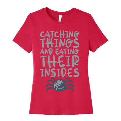 Catching Things And Eating Their Insides Emo Spider Parody Women's Cotton Tee