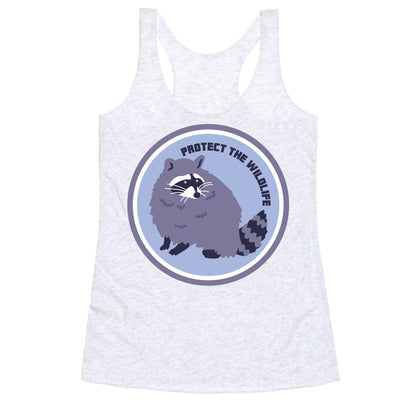 Protect the Wildlife (Raccoon) Racerback Tank
