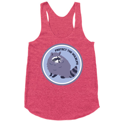 Protect the Wildlife (Raccoon) Racerback Tank