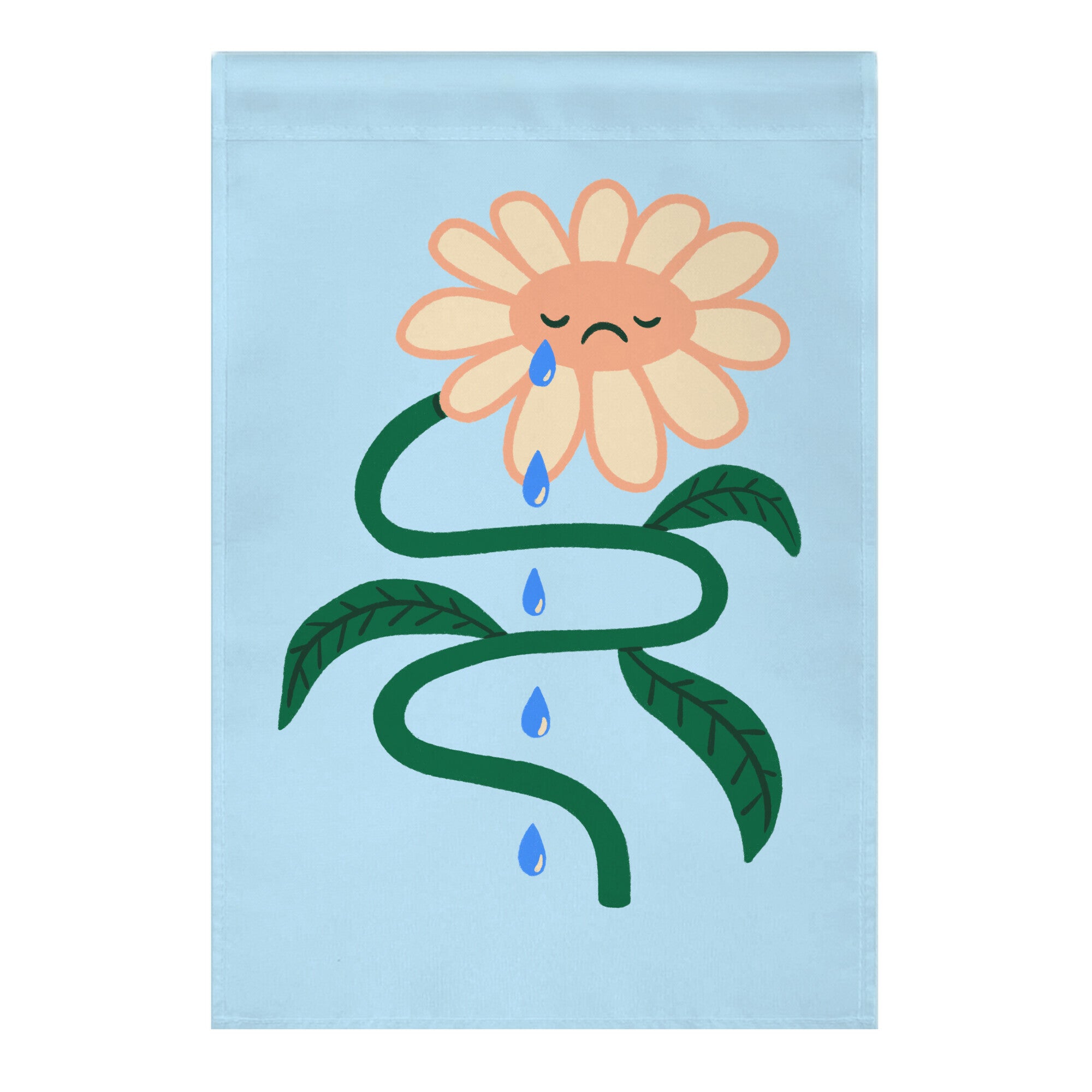 Sad Flower Shower Garden Flag