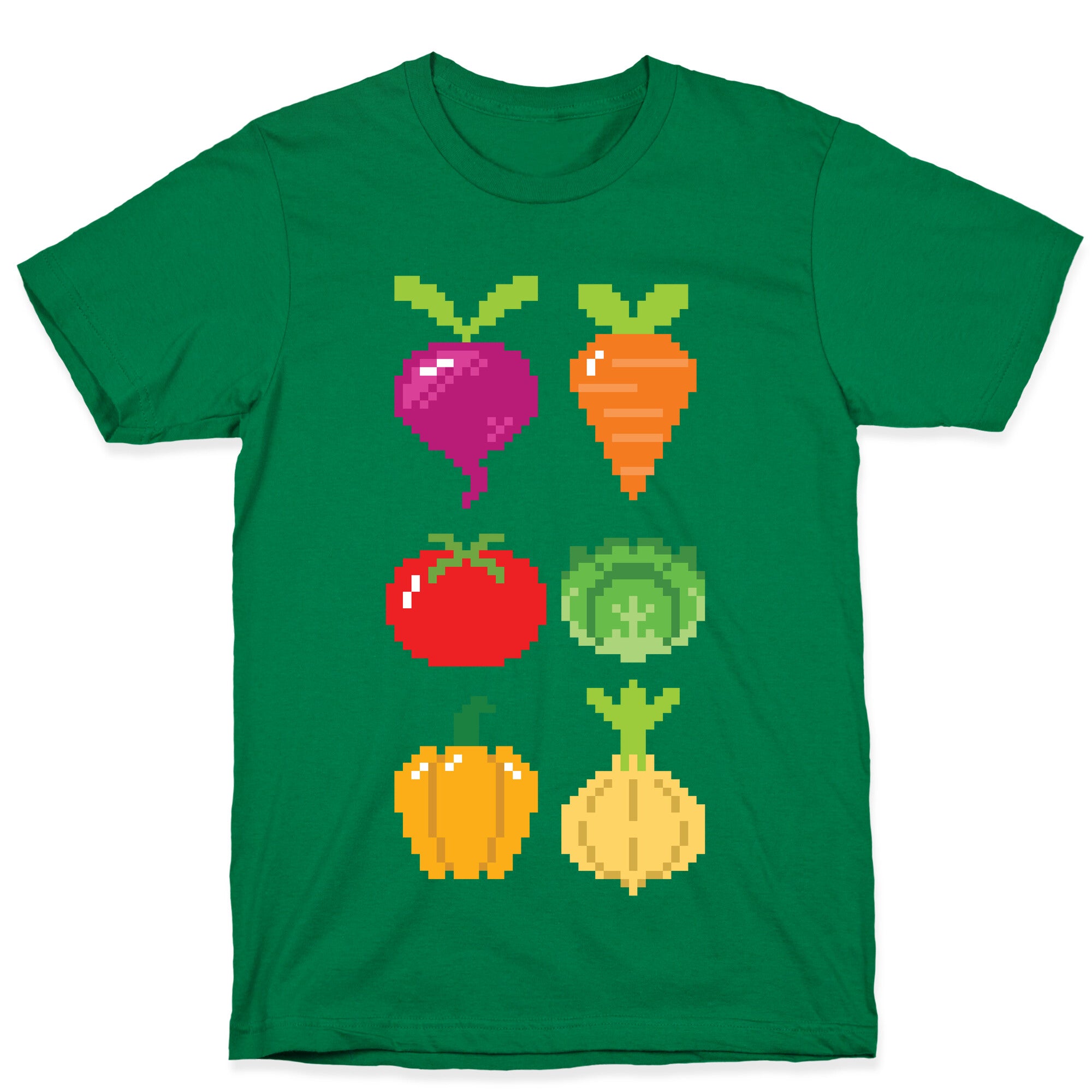 Pixel Vegetable Pattern T-Shirt