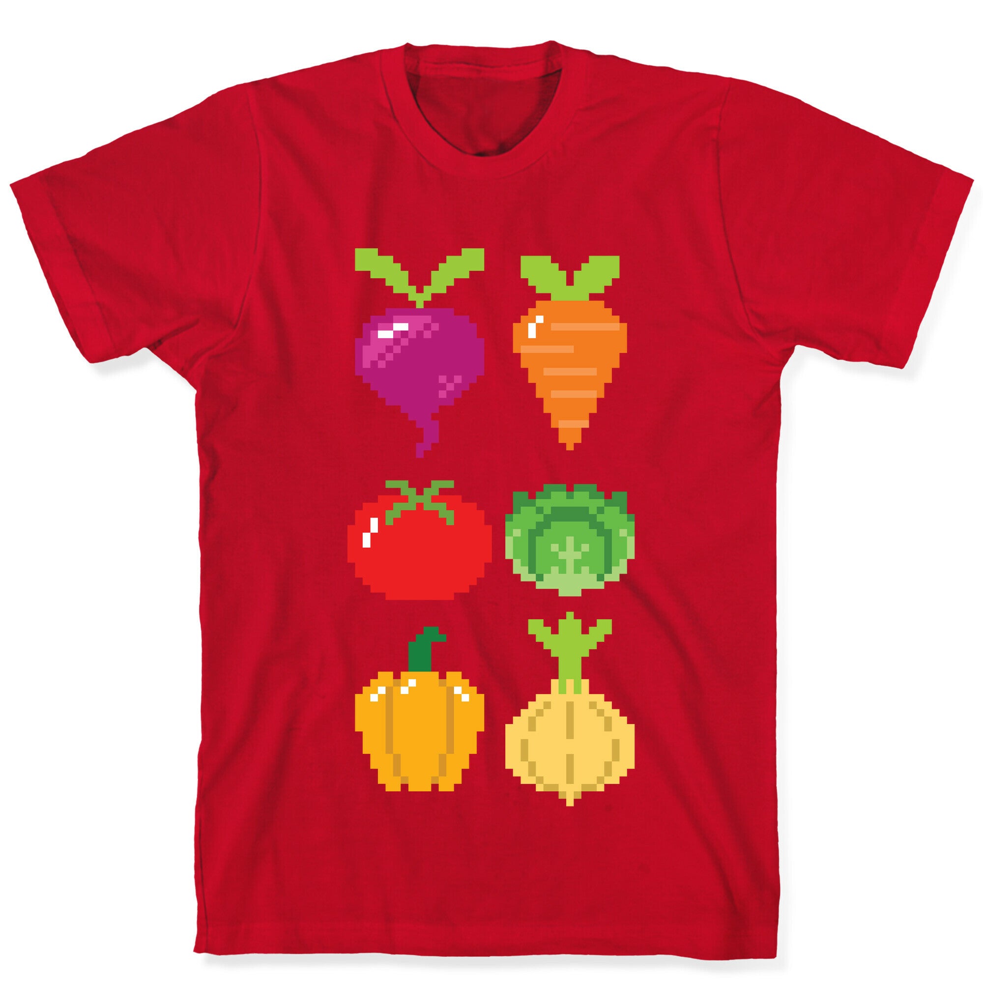 Pixel Vegetable Pattern T-Shirt