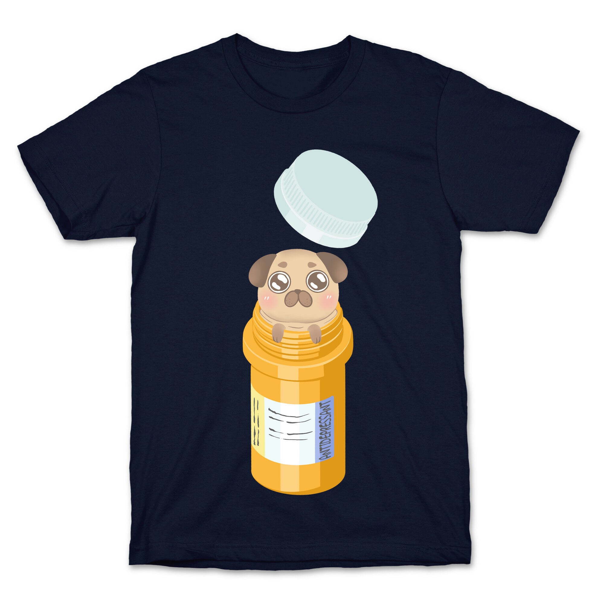 Antidepressant Pug Pill T-Shirt