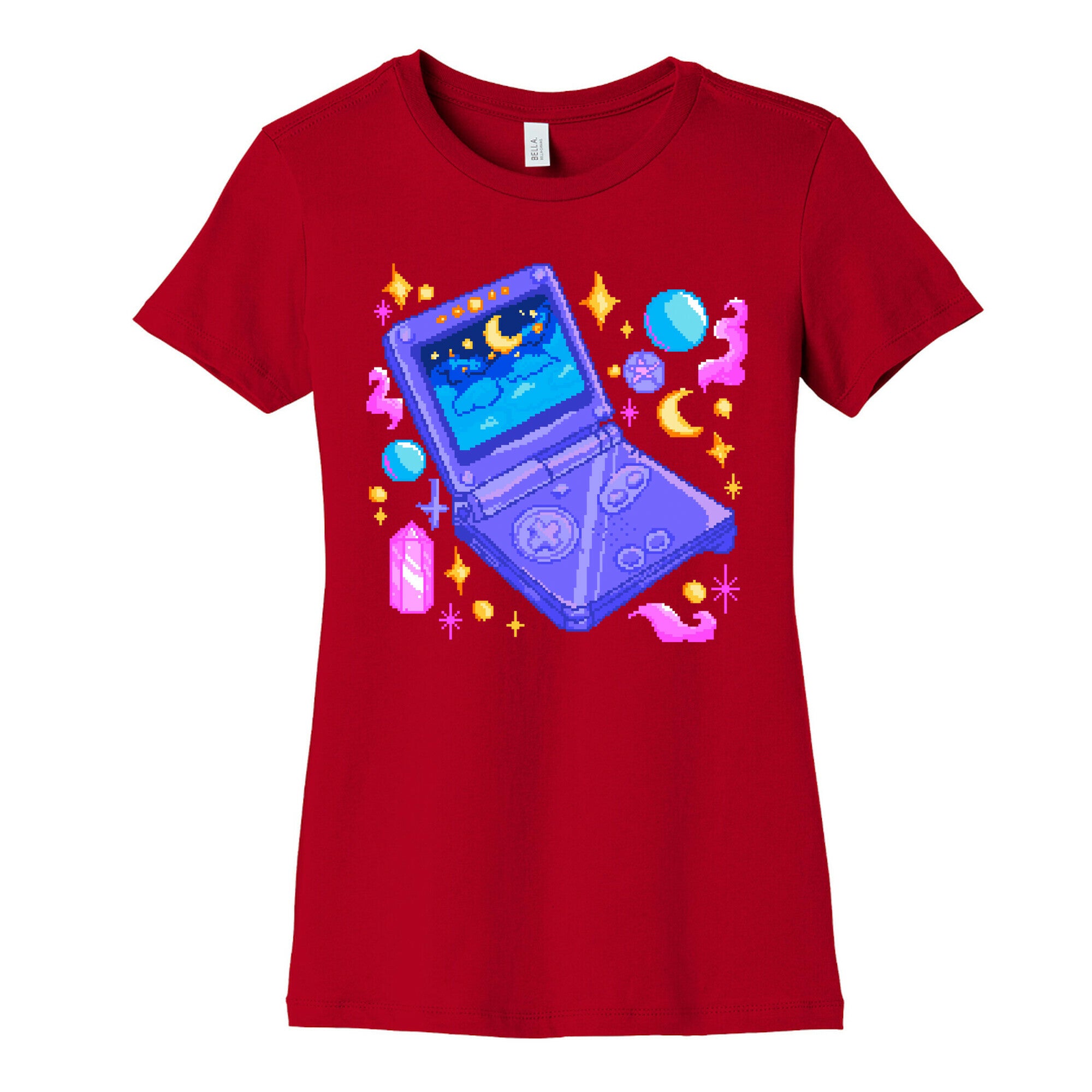 Pixelated Witchy Game Boy  Women's Cotton Tee