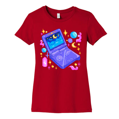 Pixelated Witchy Game Boy  Women's Cotton Tee