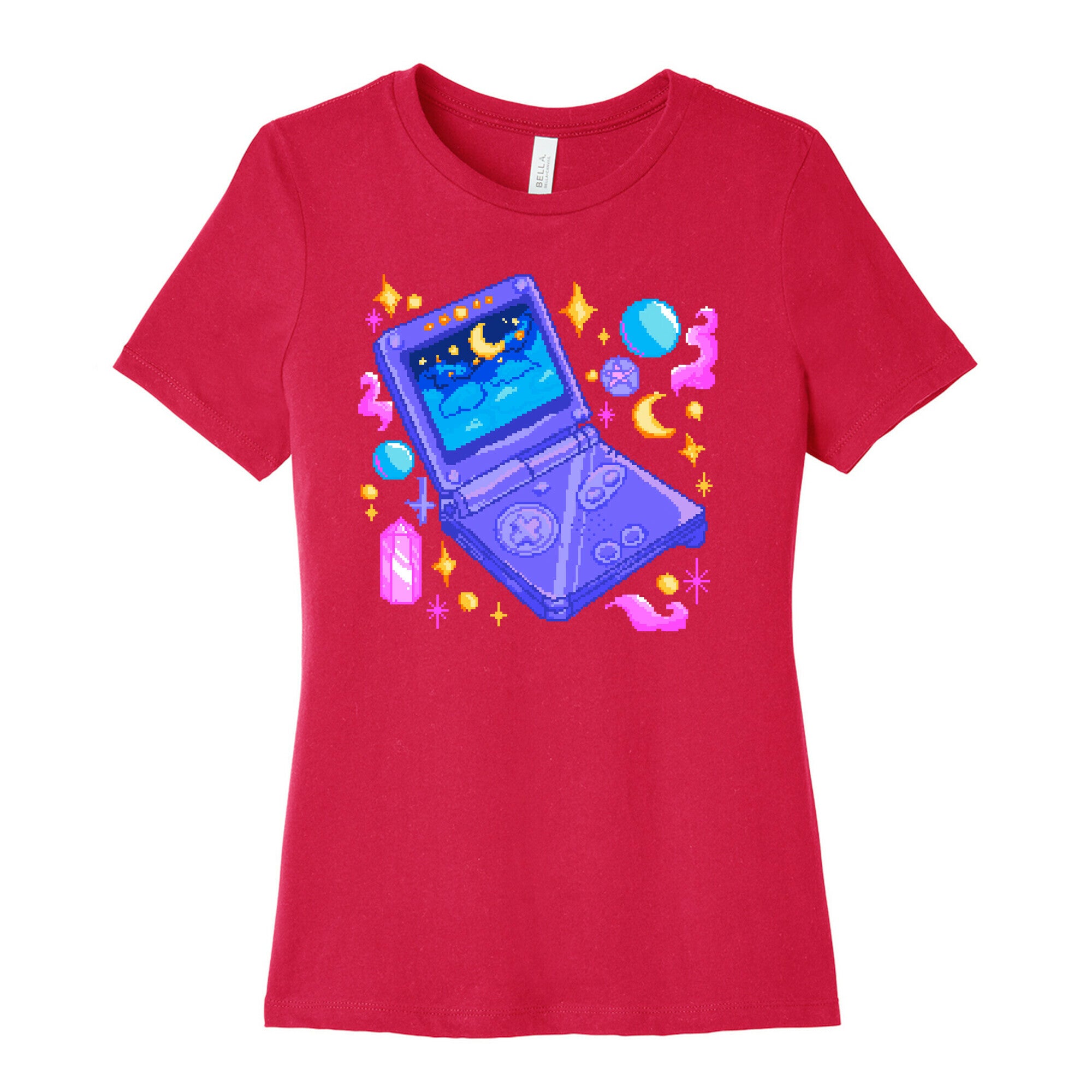 Pixelated Witchy Game Boy  Women's Cotton Tee