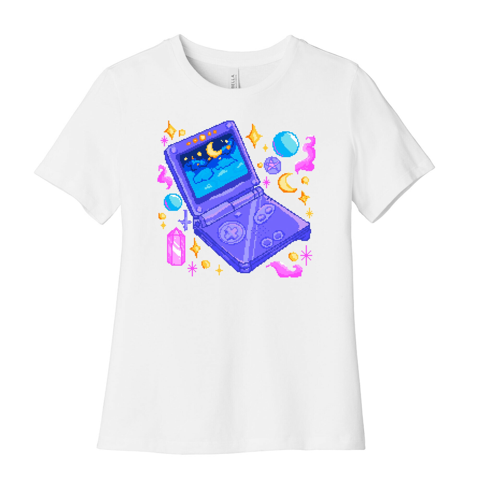 Pixelated Witchy Game Boy  Women's Cotton Tee