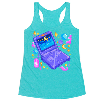 Pixelated Witchy Game Boy  Racerback Tank