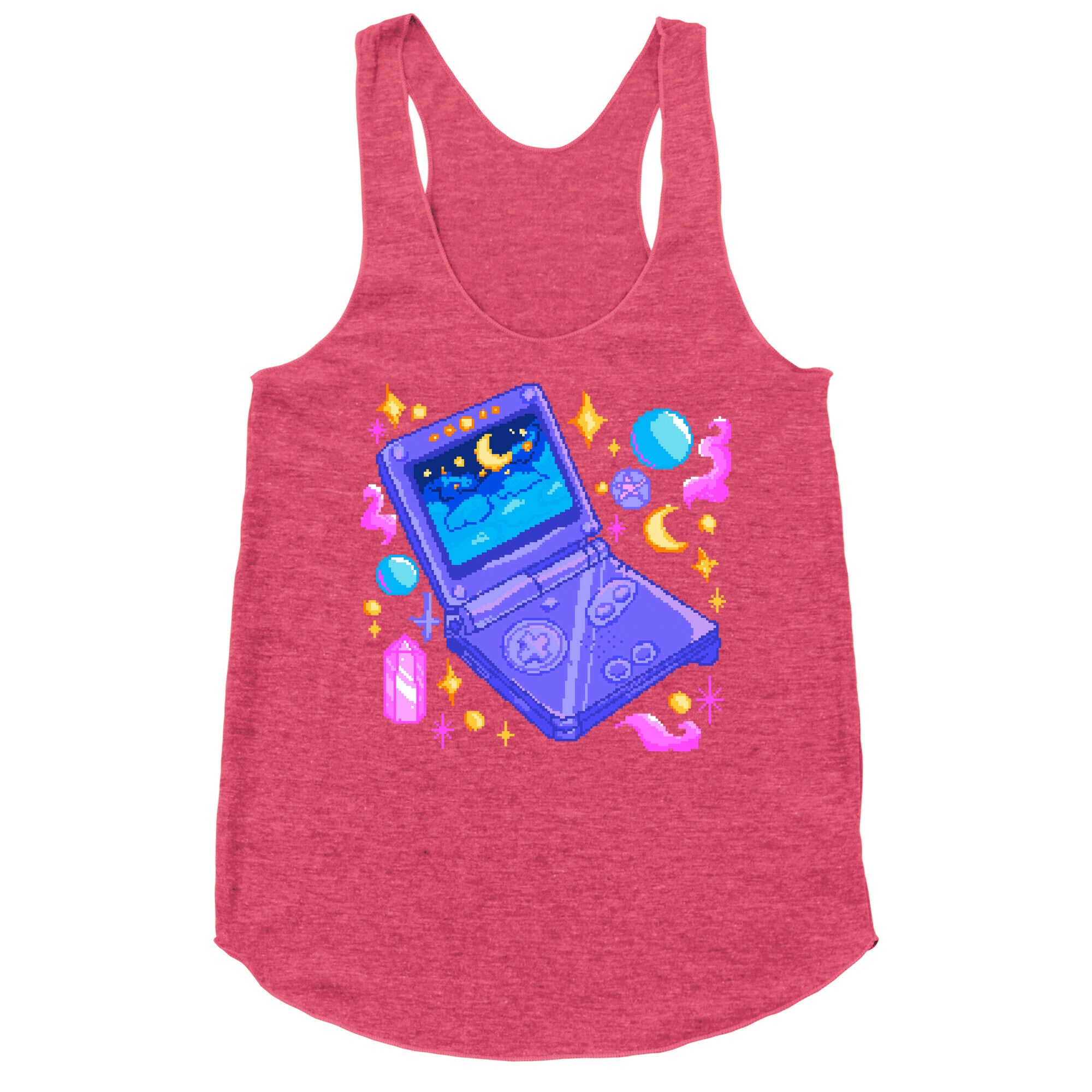 Pixelated Witchy Game Boy  Racerback Tank